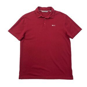 Black Clover Polo Shirt Mens M Medium Wine Red Live Lucky Cotton Blend Golf